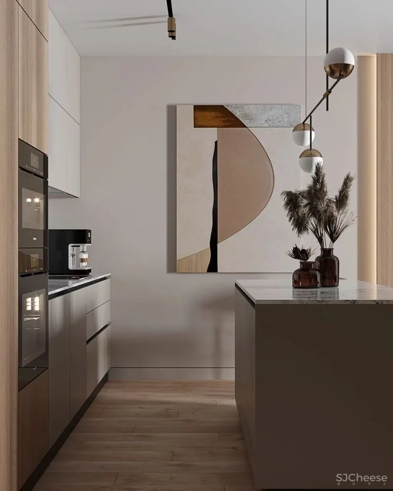 现代简约:一厅三室,灰色 木色,高级!