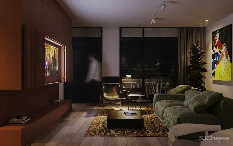 140㎡现代极简,大胆撞色设计,简约清新布置,年轻人的高级感