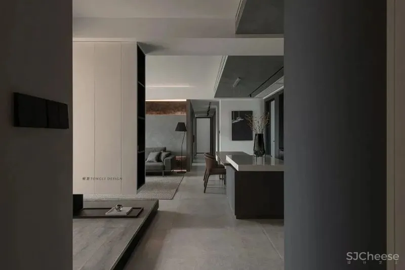 简约黑白灰,LDK一体化设计,含小花园的轻工业之家 桐里空间设计