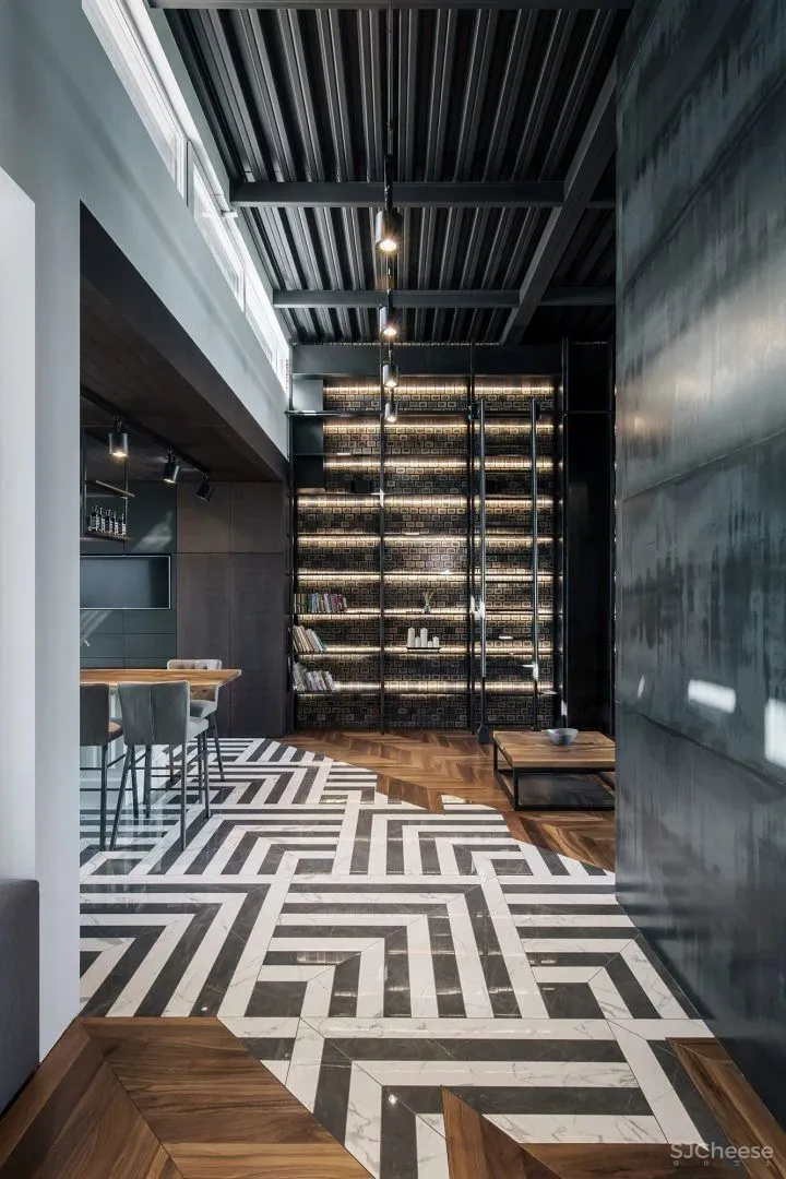 290㎡双层豪宅,大理石与黄铜的碰撞,轻奢又复古!