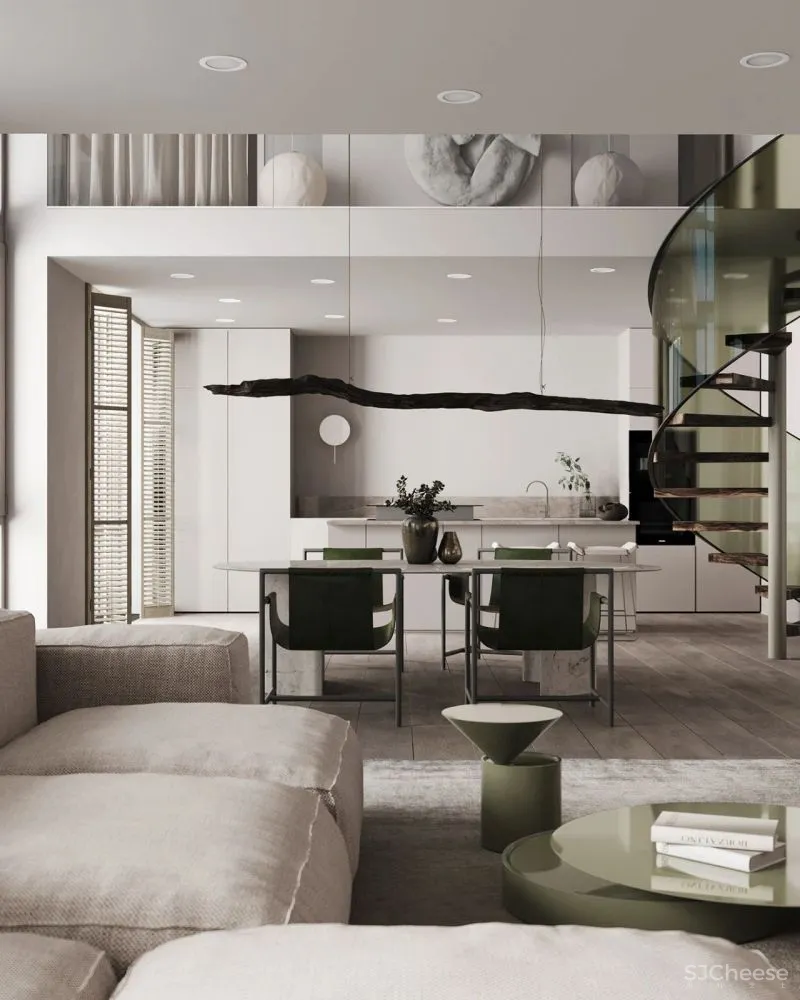 胡桃木 绿色系,实力演绎轻奢的高雅