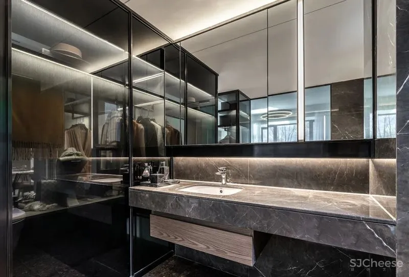 研质共设 430㎡ 气质大宅,北方和煦的下沉庭院