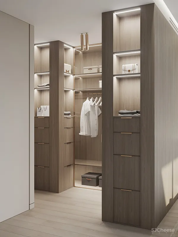 80㎡ 两室一厅，大理石、黄铜、原木这么搭更有轻奢范儿！