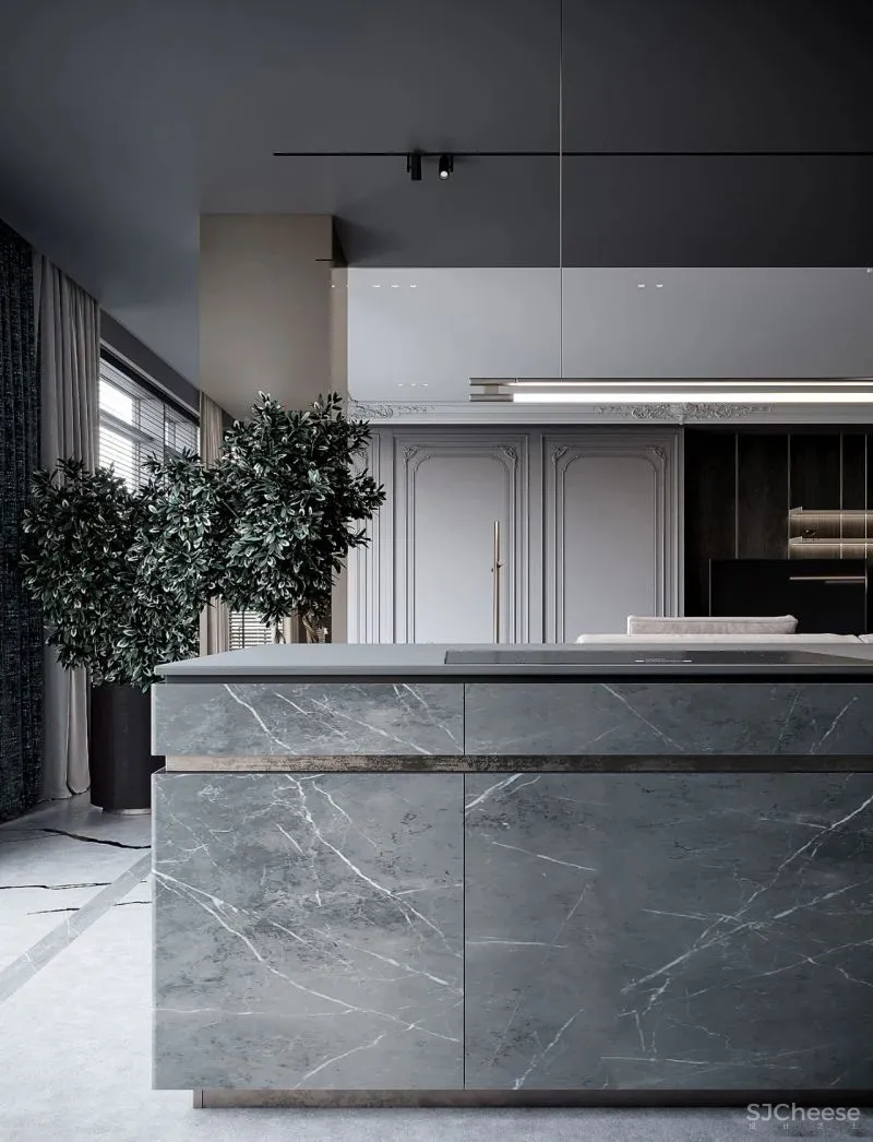 现代黑白灰 优雅石膏线，妥妥大宅范儿