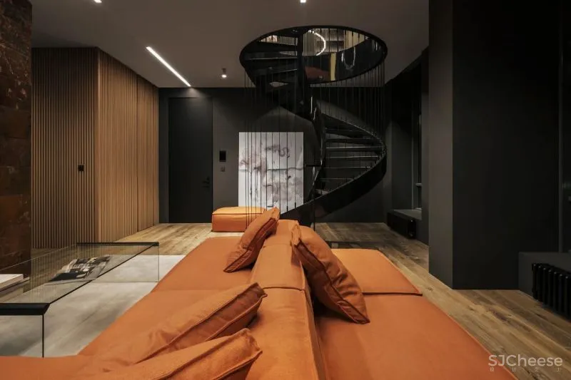 290㎡双层豪宅,大理石与黄铜的碰撞,轻奢又复古!