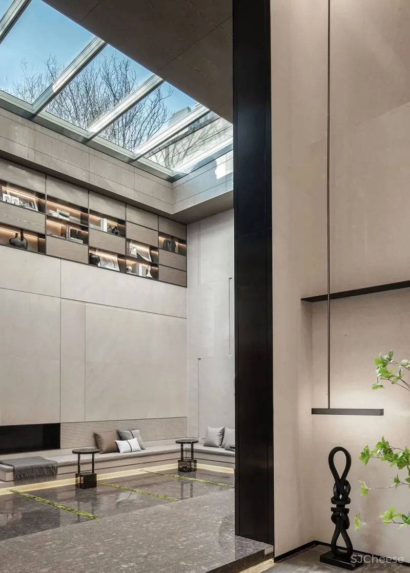 研质共设 430㎡ 气质大宅,北方和煦的下沉庭院