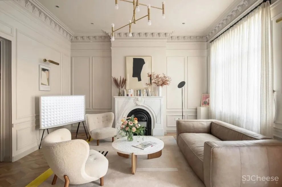 奶油白 焦糖棕，诠释优雅浪漫的法式风情｜双宝设计