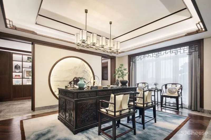 创域新作:1000㎡中式大宅,移步换景,雅韵清风!