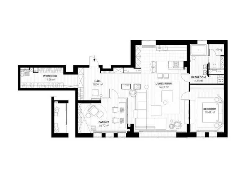 三间小公寓拼成136平大宅,时髦得不像话,人和猫都安逸!