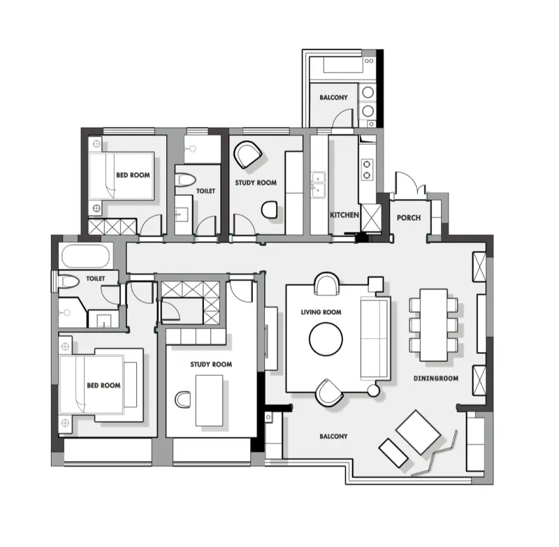 典雅浅灰,诠释法式的随性与浪漫 观白设计