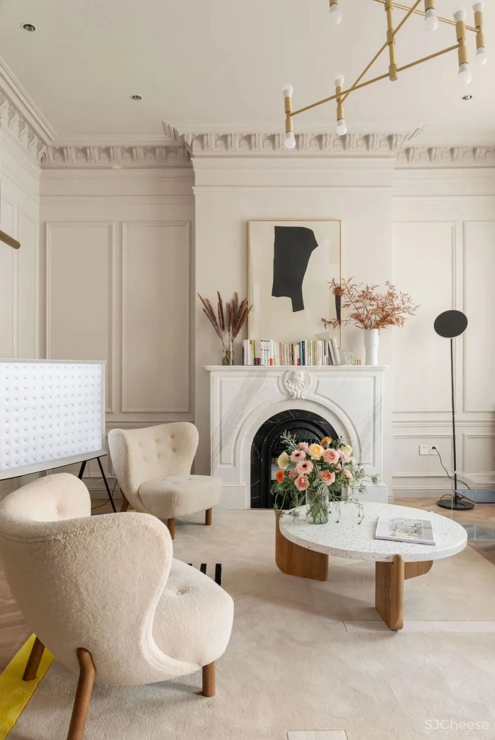 奶油白 焦糖棕，诠释优雅浪漫的法式风情｜双宝设计