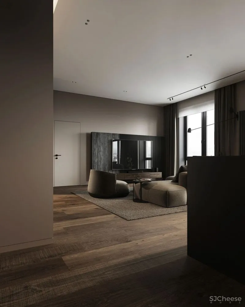 原木灰 南瓜橙,74m²小户型的大宅格调