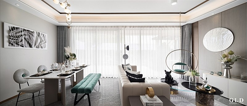 GLD绿檀设计作品| 巴夫洛小镇项目下叠样板间