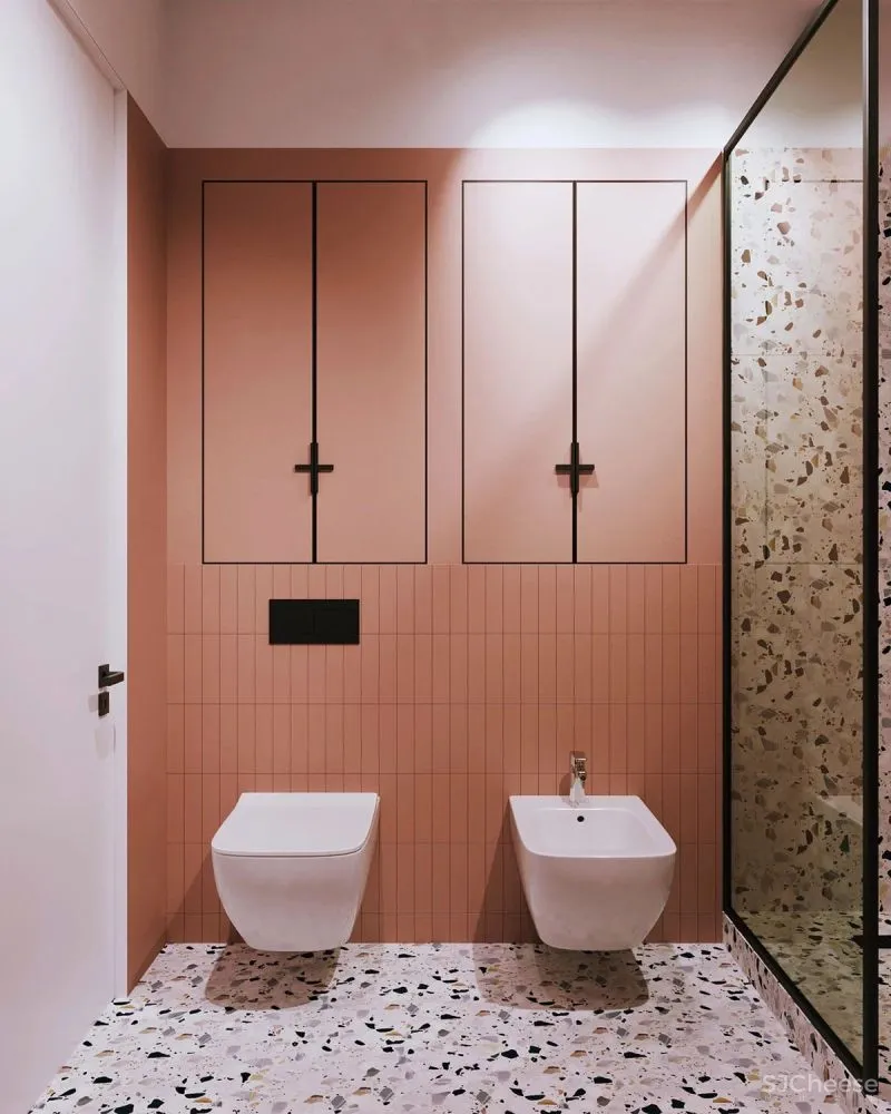 140㎡现代极简,大胆撞色设计,简约清新布置,年轻人的高级感