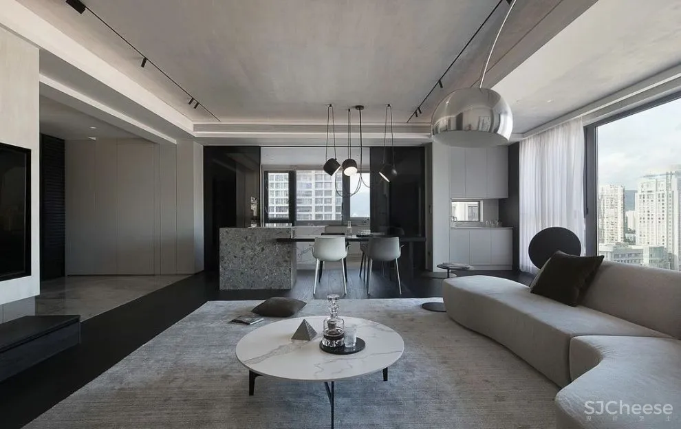 215m² 简约平层,诠释当代静美气质