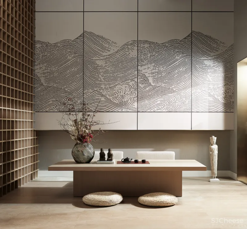 东方韵味混搭法式浪漫,羽果设计用艺术美学演绎 388㎡ 墅居