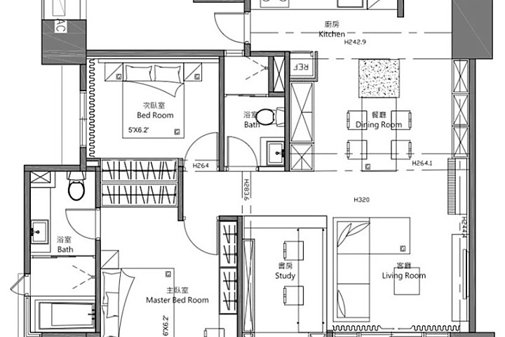 湖水蓝的生活空间!现代风亲子公寓