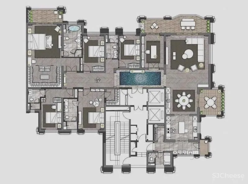 梁志天作品:万科安品园舍别墅,文雅和畅的当代写意 !