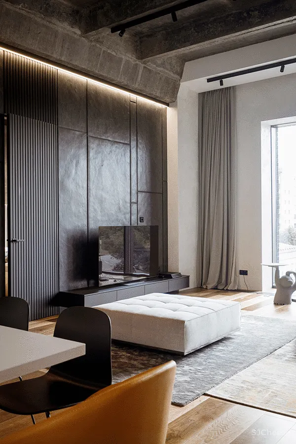 三间小公寓拼成136平大宅,时髦得不像话,人和猫都安逸!