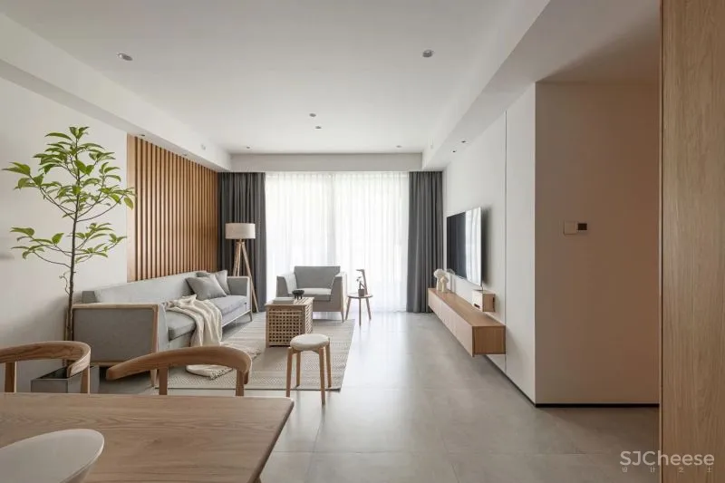 130㎡“重脑力工作者”的家:原木 留白,下班后彻底放空!