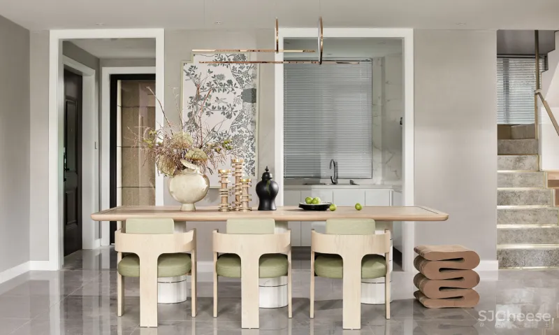 东方韵味混搭法式浪漫,羽果设计用艺术美学演绎 388㎡ 墅居