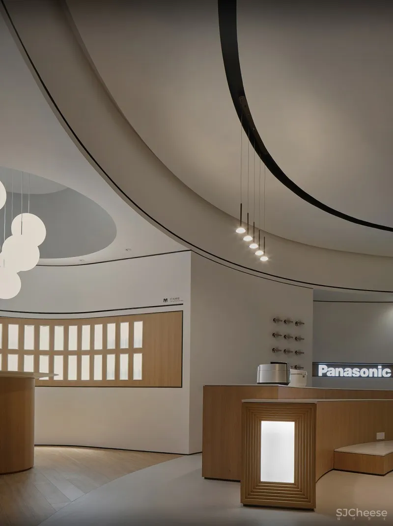 朗生案例 |「松下光空间生活馆」原木纹路中的时空变幻