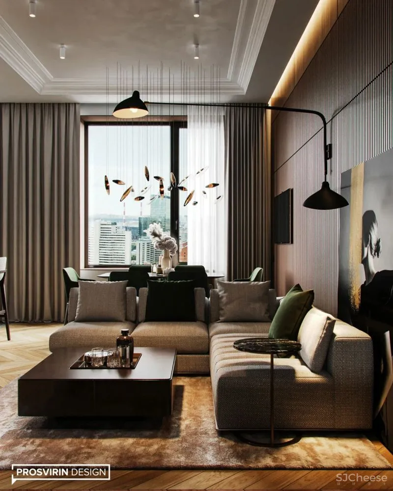 90㎡现代轻奢,营造舒适温暖感!