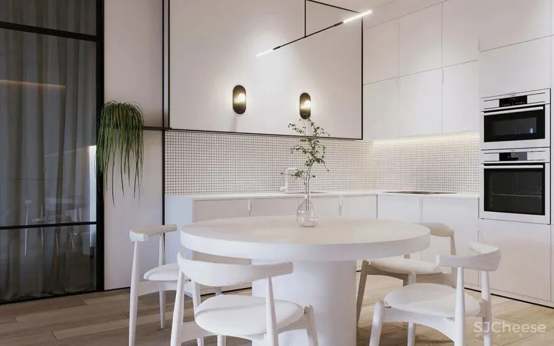 140㎡现代极简,大胆撞色设计,简约清新布置,年轻人的高级感