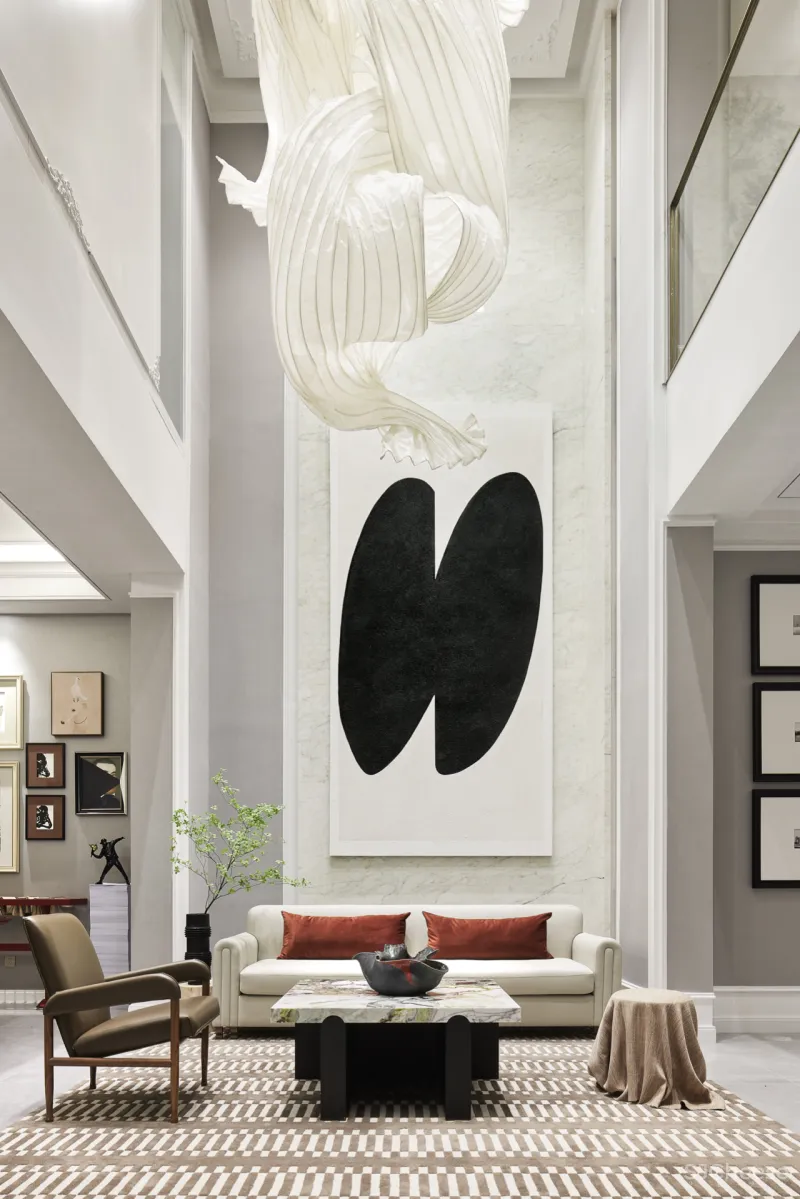 东方韵味混搭法式浪漫,羽果设计用艺术美学演绎 388㎡ 墅居