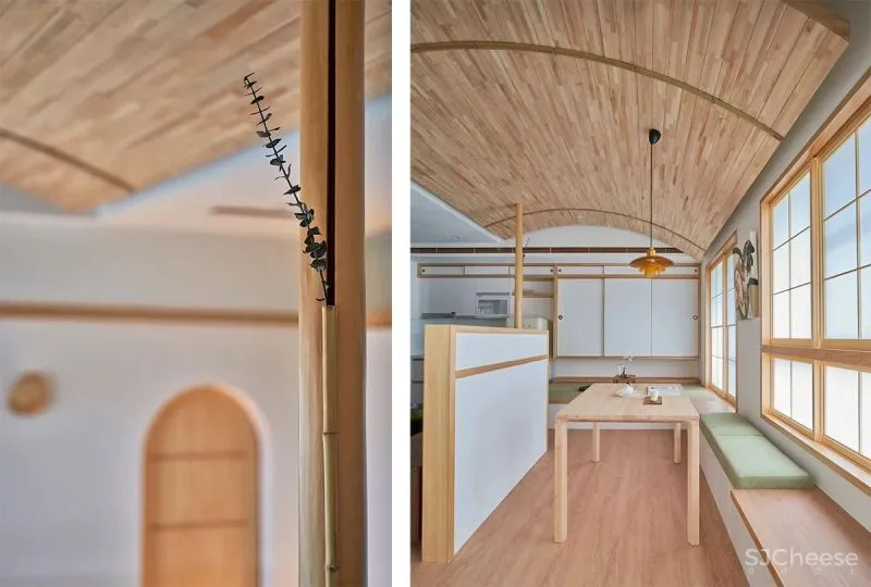 39㎡和风小宅,两室两厅弧形顶面,这设计太强了!