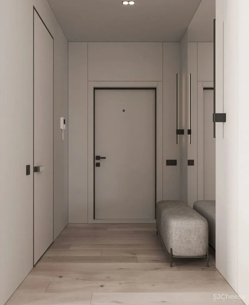 92㎡二居室，进门就是衣帽间，这样布局更实用！