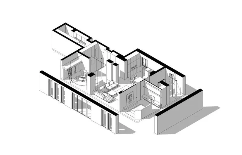 三间小公寓拼成136平大宅,时髦得不像话,人和猫都安逸!