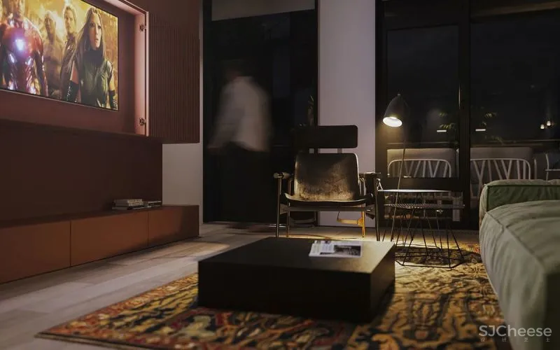 140㎡现代极简,大胆撞色设计,简约清新布置,年轻人的高级感