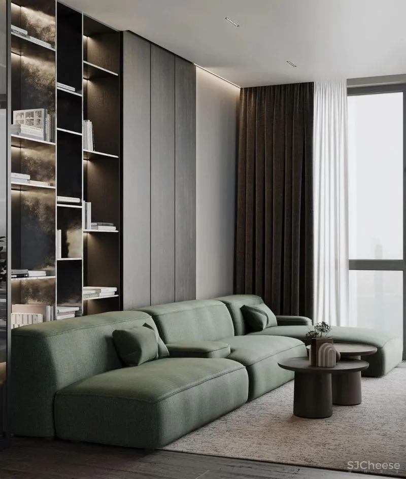 胡桃木 绿色系,实力演绎轻奢的高雅