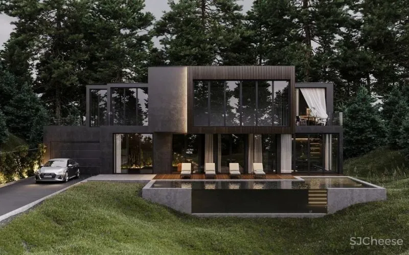 250㎡高级黑别墅,定义奢华