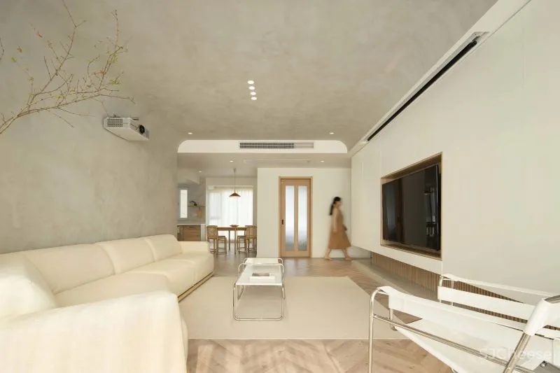 原木与奶白,116㎡极简空间的雅致静谧|无见设计