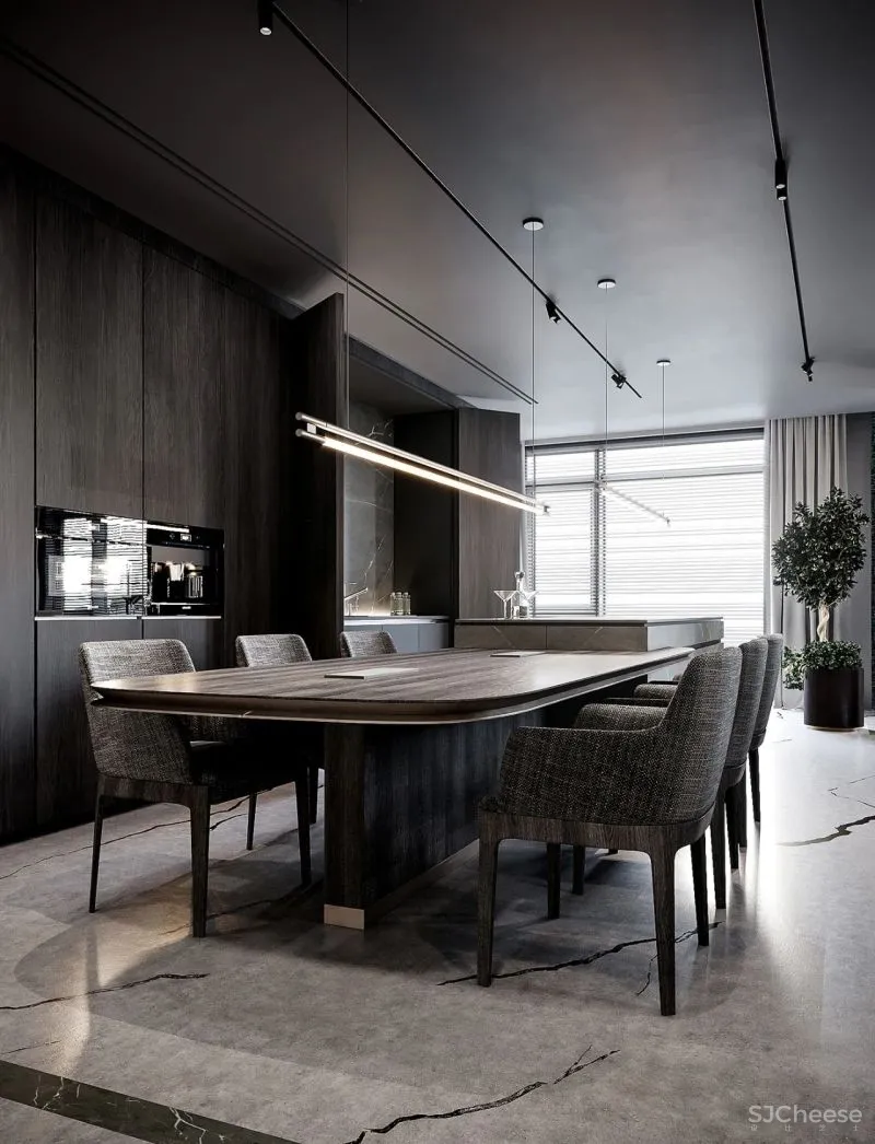 现代黑白灰 优雅石膏线，妥妥大宅范儿