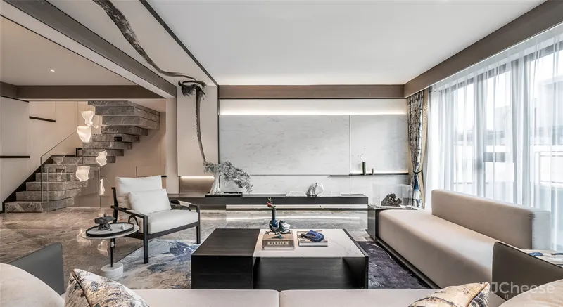 一然美学设计丨401㎡新中式设计，化繁为“简”，纵享悠然！