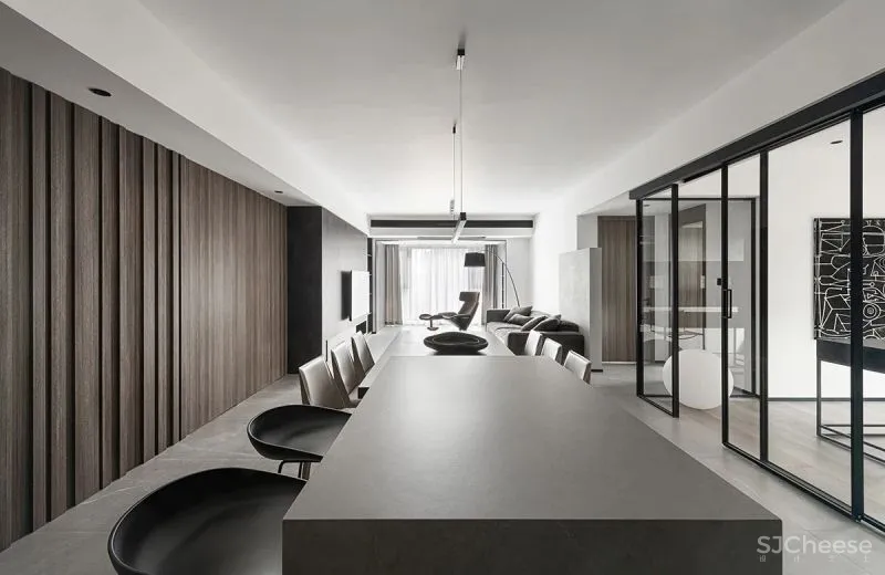 水泥漆 石纹墙板，自然肌理碰撞出不同的视觉感受 予以设计