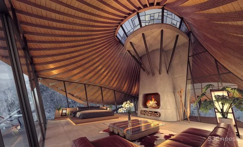 曾师从扎哈,他打造的治愈系山顶度假屋是神仙住的地方