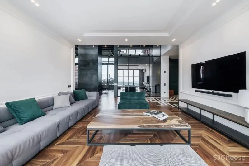 290㎡双层豪宅,大理石与黄铜的碰撞,轻奢又复古!