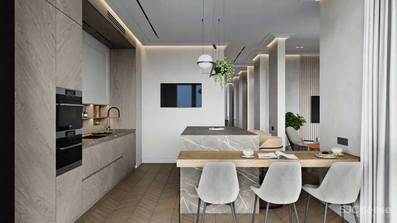 87㎡ 一室户,隐藏式灯光这样用,高级又显质感