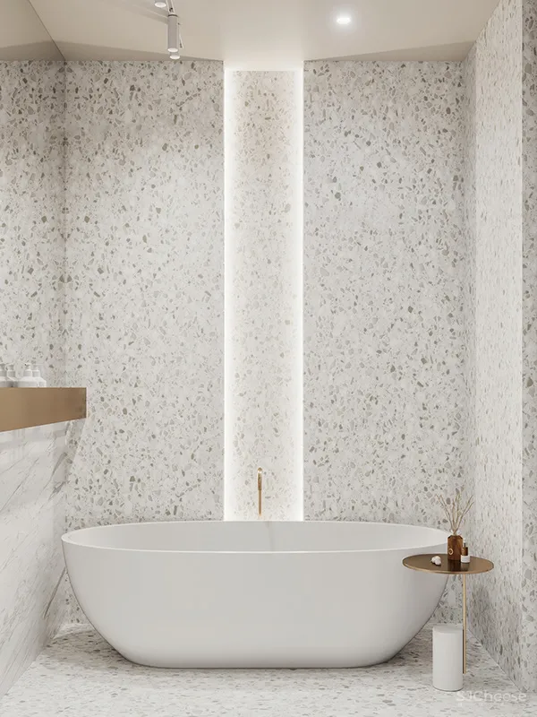 80㎡ 两室一厅，大理石、黄铜、原木这么搭更有轻奢范儿！