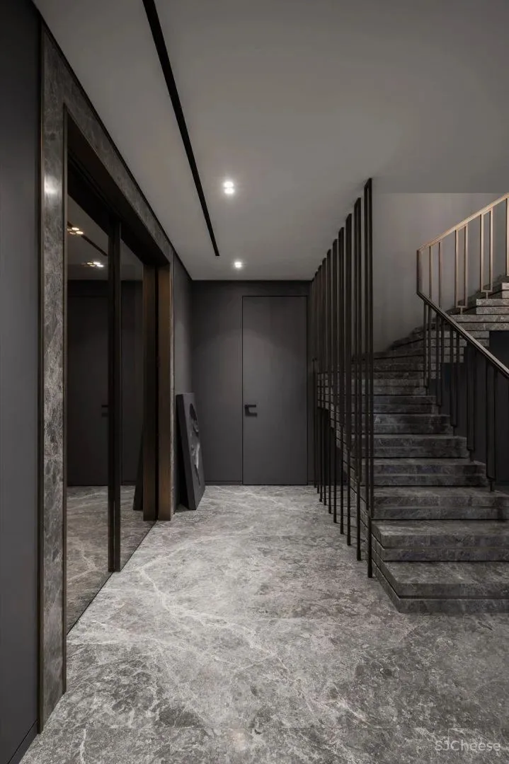 290㎡双层豪宅,大理石与黄铜的碰撞,轻奢又复古!