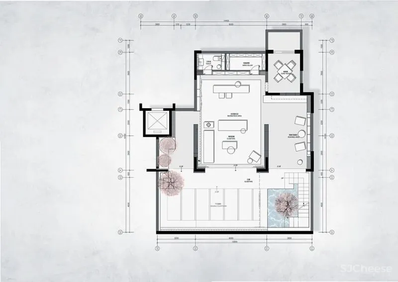 研质共设 430㎡ 气质大宅,北方和煦的下沉庭院