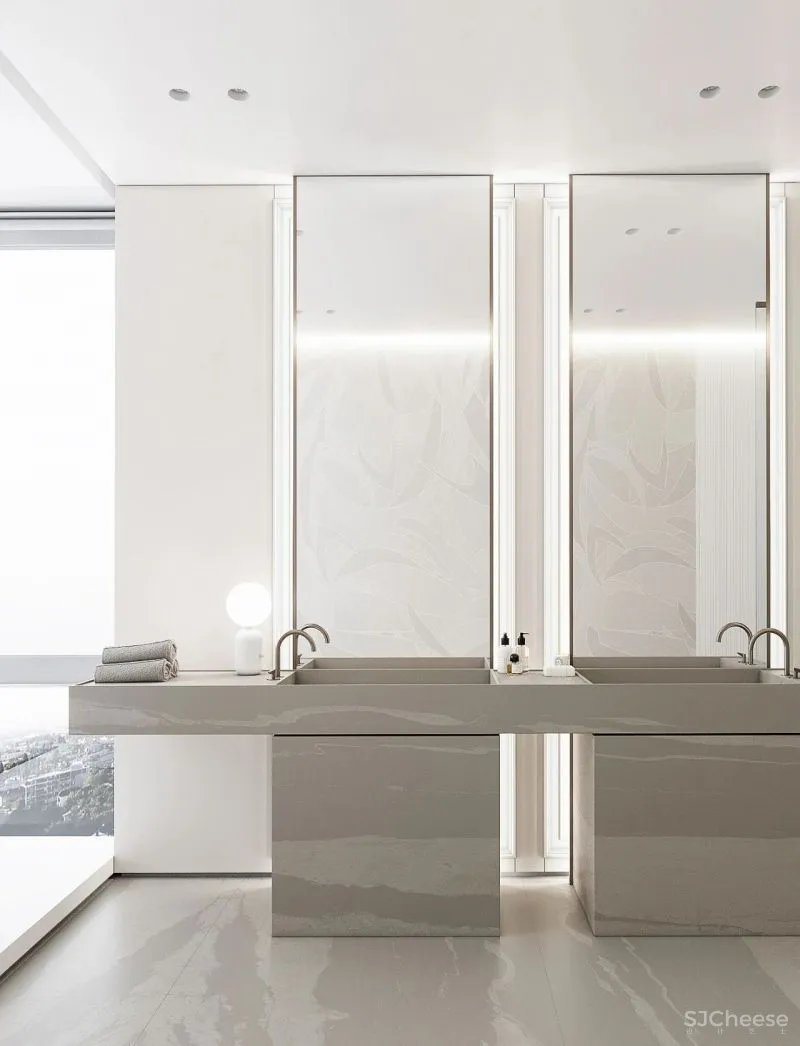 现代黑白灰 优雅石膏线，妥妥大宅范儿