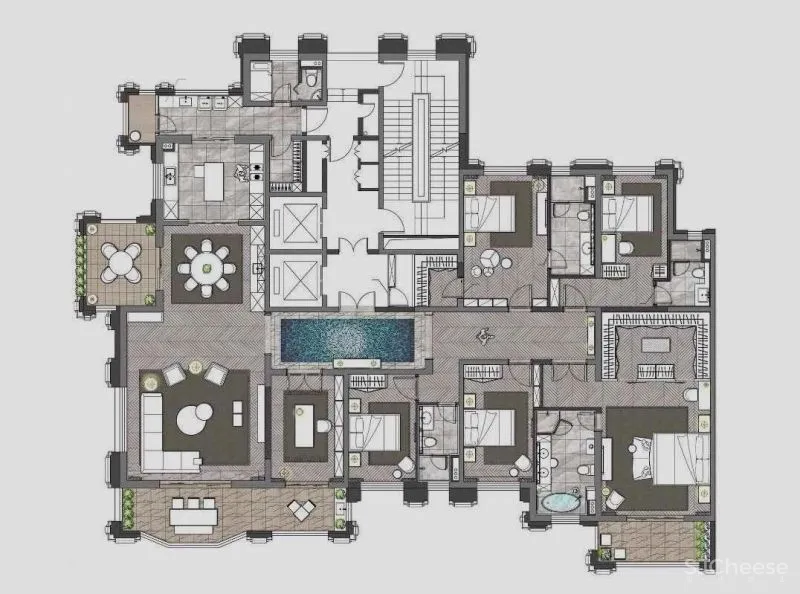 梁志天作品:万科安品园舍别墅,文雅和畅的当代写意 !