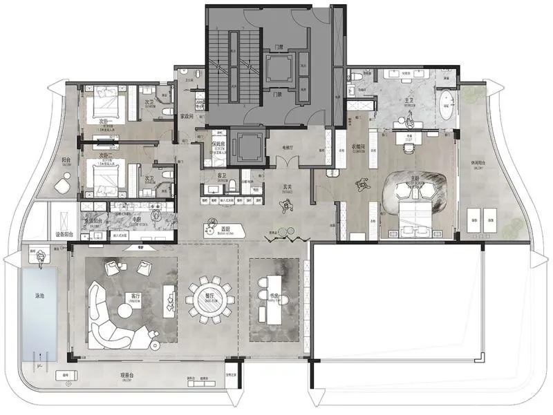 G ART 集艾 410㎡ 野奢大平层,自带空中泳池,坐拥一座山!