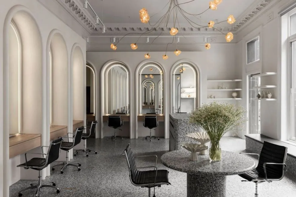 古典优雅和当代极简主义的美发沙龙,墨尔本