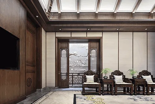 创域新作:1000㎡中式大宅,移步换景,雅韵清风!